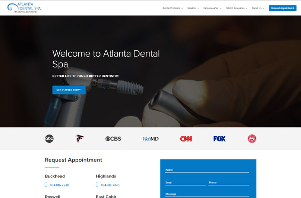 Previous Dental Care Website Design Sample