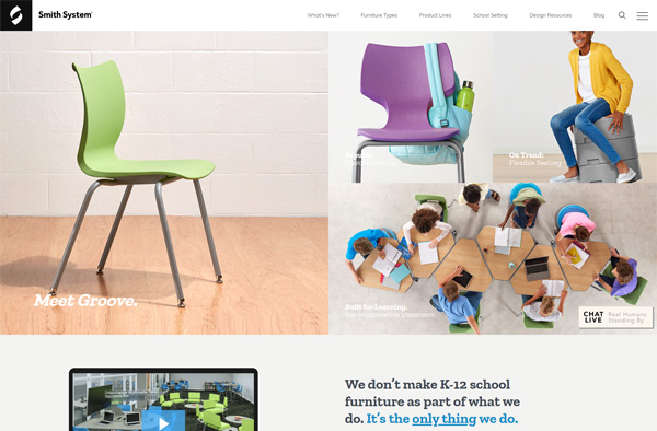 Previous Education Furniture Website Design Example