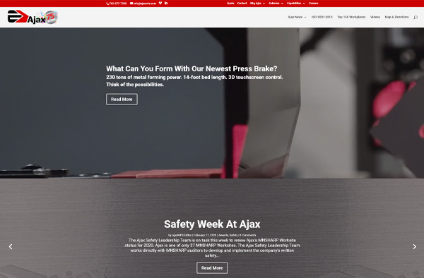 Previous Metal Manufacturing Website Design Sample