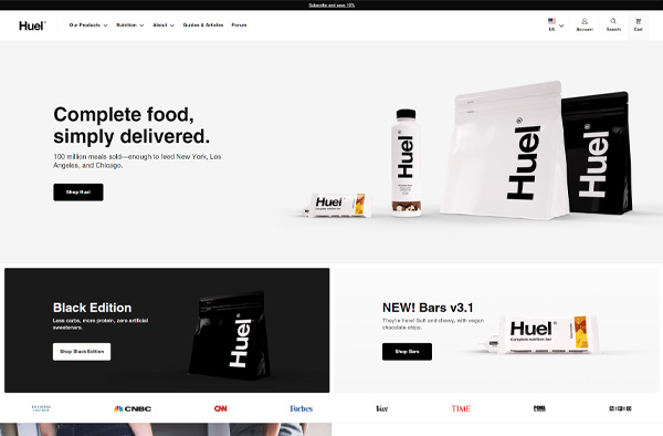 Previous Nutritional Supplement Store Website Design Example