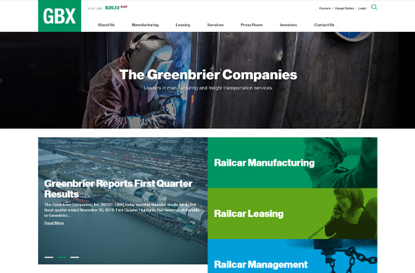 Previous Railcar Manufacturing Website Design Sample