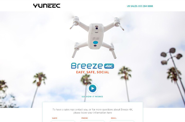 Previous Technology Landing Page Design Example
